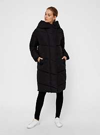 Čierny zimný nadýchaný prešívaný kabát Noisy May
