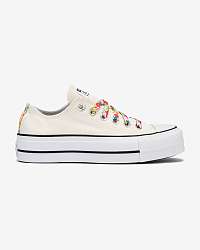 Converse béžové tenisky na platforme Floral Print Platform Chuck Taylor All Star