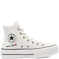 Converse biele členkové tenisky na platforme Valentine's Day Platform Chuck Taylor All Star
