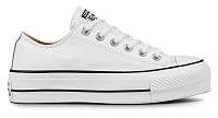 Converse biele kožené tenisky na platforme Chuck Taylor All Star Lift