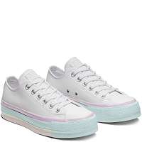 Converse biele tenisky s dúhovou platformou Chuck Taylor All Star Lift Optical White