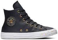 Converse čierne členkové tenisky Chuck Taylor All Star Black so zlatým logom