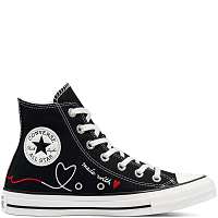 Converse čierne členkové tenisky Valentine's Day Chuck Taylor All Star