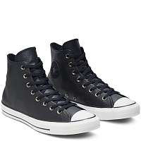 Converse čierne kožené unisex tenisky Chuck Taylor All Star Dark Obsidian/White/Black -,5