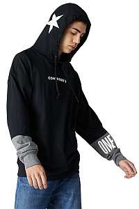 Converse čierna pánska mikina One Star LW Hoodie - XXL
