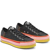 Converse čierne tenisky na platforme Chuck Taylor All Star Lift Ox Black/White/Coastal Pink -