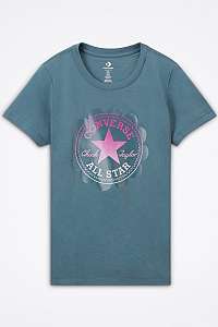 Converse modré tričko Ombre Chuck Patch s logom - XL