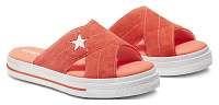 Converse oranžové kožené šľapky na platforme One Star Sandal Slip Turf Orange