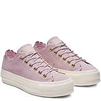Converse ružové kožené tenisky na platforme Chuck Taylor All Star Lift OX Pink Foam
