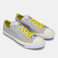 Converse sivé tenisky Chuck Taylor All Star Ox Wolf Grey/Fresh Yellow -