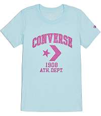 Converse tyrkysové tričko Star Chevron Remix s ružovým logom  - XL