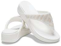 Crocs biele žabky na kline Monterey Shimmer WGFPW Oyster