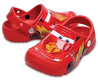 Crocs červené chlapčenské šľapky Blesk Mcqueen Fun Lab Cars Clog Flame