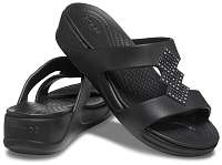 Crocs čierne na kline šľapky Monterey Shimmer Black