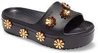 Crocs čierne šľapky na platforme Crocband Platform Metallic Blooms Slide Black