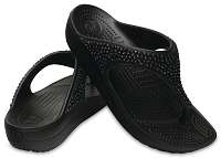 Crocs čierne žabky na kline Sloane Embellished Flip Black