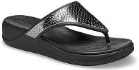 Crocs čierne žabky na platforme Monterey Metallic Wedge