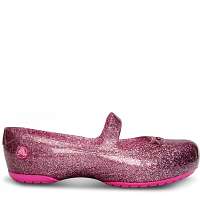 CROCS detské balerínky Carlise Glitter Flat Carnation / neon magenta