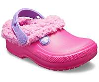 Crocs detské zateplené šľapky Classic Blitzen Clog Candy Pink/Party Pink