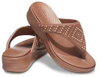 Crocs hnedé na kline žabky Monterey Shimmer WGFPW Bronze