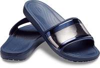 Crocs modré šľapky Sloane Metal Block Slide Multi Navy - W11