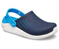 Crocs modré unisex detské šľapky LiteRide Clog Navy/White -