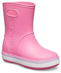 Crocs ružové dievčenské gumáky Crocband Rain Boot Pink Lemonade/Lavender -
