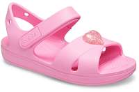 Crocs ružové dievčenské sandále Classic Cross Strap Sandal