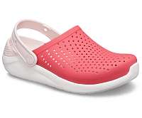 Crocs ružové dievčenské šľapky LiteRide Clog Poppy/White -