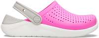 Crocs ružové dievčenské topánky LiteRide Clog Electric Pink/White