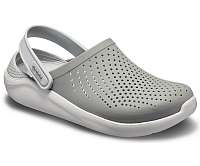 Crocs sivé unisex topánky Literide Clog Smoke/Pearl White