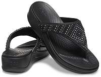 Crocs žabky na klínku Monterey Shimmer WGFPW Black