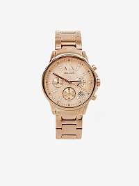 Dámske hodinky s nerezovým pásikom v ružovozlatej farbe Armani Exchange Lady Banks