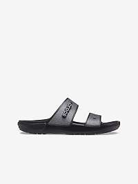 Dámske papuče Crocs Classic Glitter II v čiernej a striebornej farbe