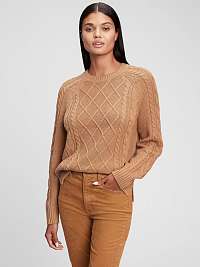 Dámske - Pletený sveter so vzorom Brown