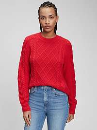 Dámske - Pletený sveter so vzorom Red