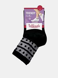 Dámské ponožky TRENDY COTTON SOCKS - Dámské ponožky s ozdobným lemem - černá