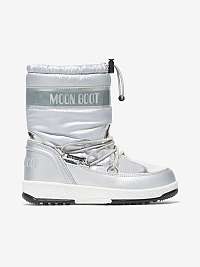 Dámske snehule v striebornej farbe Moon Boot JR Girl Quilted