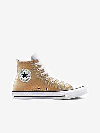Dámske vzorované členkové tenisky Converse Chuck Taylor All Star Leopard Glitter v zlatej farbe