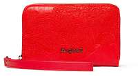 Desigual červená peňaženka Mone Melody Mini Zip s výšivkou