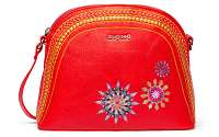 Desigual červené crossbody kabelka Bols Ada Deia s výšivkami