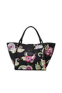 Desigual čierna veľká kabelka Bols Anubis Zaria s výšivkami