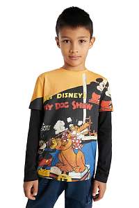 Desigual čierne chlapčenské tričko Mickey&Pluto