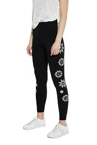 Desigual čierne legíny Legging Mandala Swiss Embro