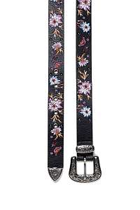 Desigual čierne opasok Belt Betterlife s výšivkou