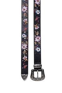 Desigual čierne opasok Belt Betterlife s výšivkou