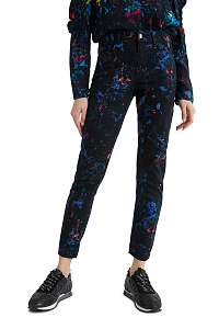 Desigual čierne slim fit vzorované džínsy Splatter
