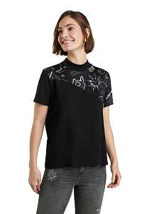 Desigual čierne tričko Grace Hopper