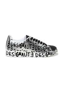 Desigual čierno-biele tenisky Shoes Cosmic Desigualité s nápismi -