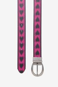 Desigual farebný dámsky obojstranný opasok Belt Reversible Hearts - 90